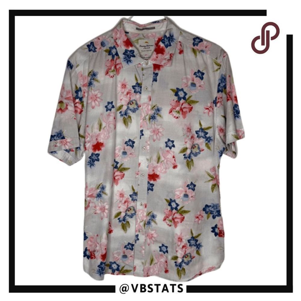 Tommy Bahama Men's Island Crafted‎ Modern Fit Floral Print Shirt Multi Size XL